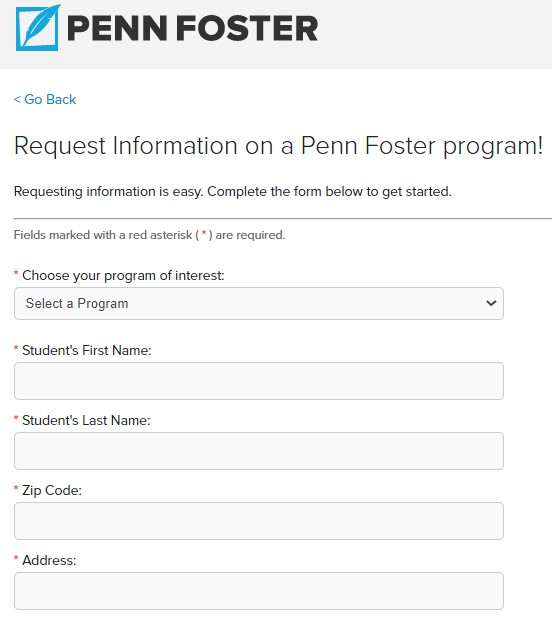 Request Information on a Penn Foster program