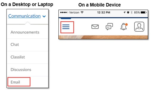 On a Desktop or a Mobile Device select Communication