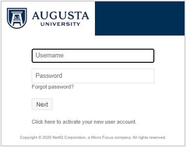 change your password AUGUSTA UNIVERSITY