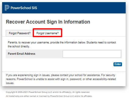 Student and Parent Sign in Forgot ussername1